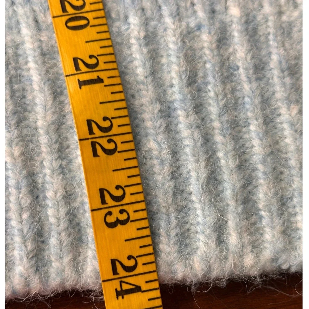 Maison Margiela Mock Neck Alpaca SZ10‎ Chunky Sweater LT Blue Ribbed Knit Italy